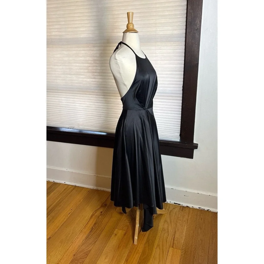 Jewel Badgley‎ Mischka Satin Backless Dress with High-Low Skirt